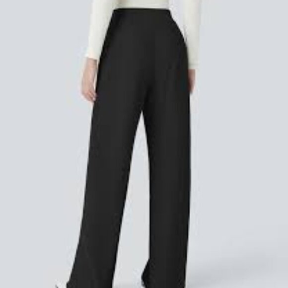 Halara High Waisted Side Pocket Wide Leg Micro Black XL Tall - Picture 2 of 5